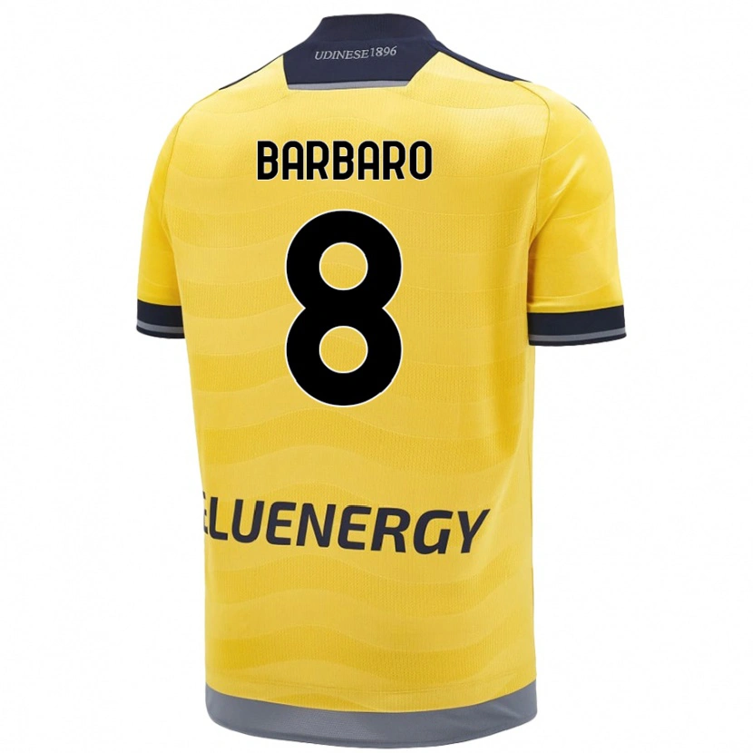 Danxen Bambino Maglia Elia Barbaro #8 Oro Kit Gara Away 2024/25 Maglietta