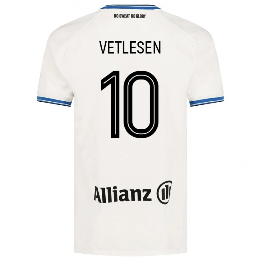 Danxen Bambino Maglia Hugo Vetlesen #10 Bianco Kit Gara Away 2024/25 Maglietta