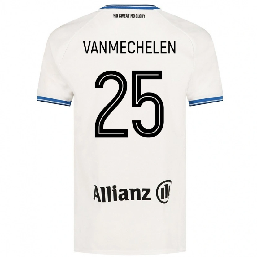 Danxen Bambino Maglia Davinia Vanmechelen #25 Bianco Kit Gara Away 2024/25 Maglietta