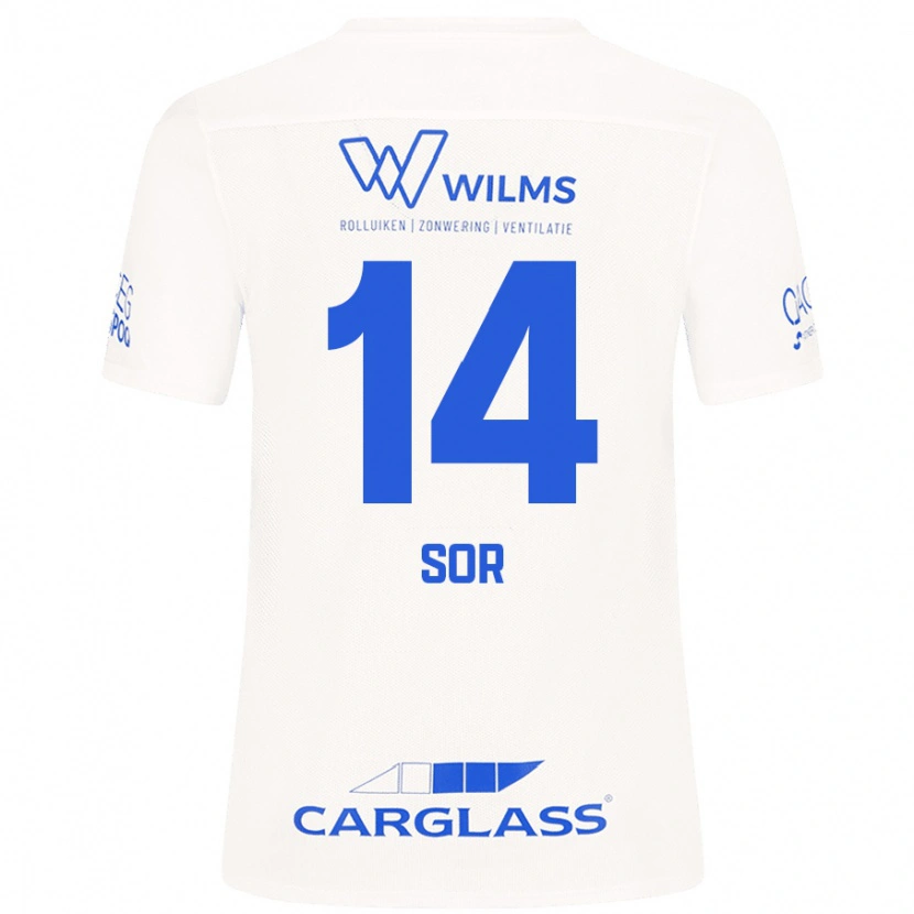Danxen Bambino Maglia Yira Sor #14 Bianco Kit Gara Away 2024/25 Maglietta