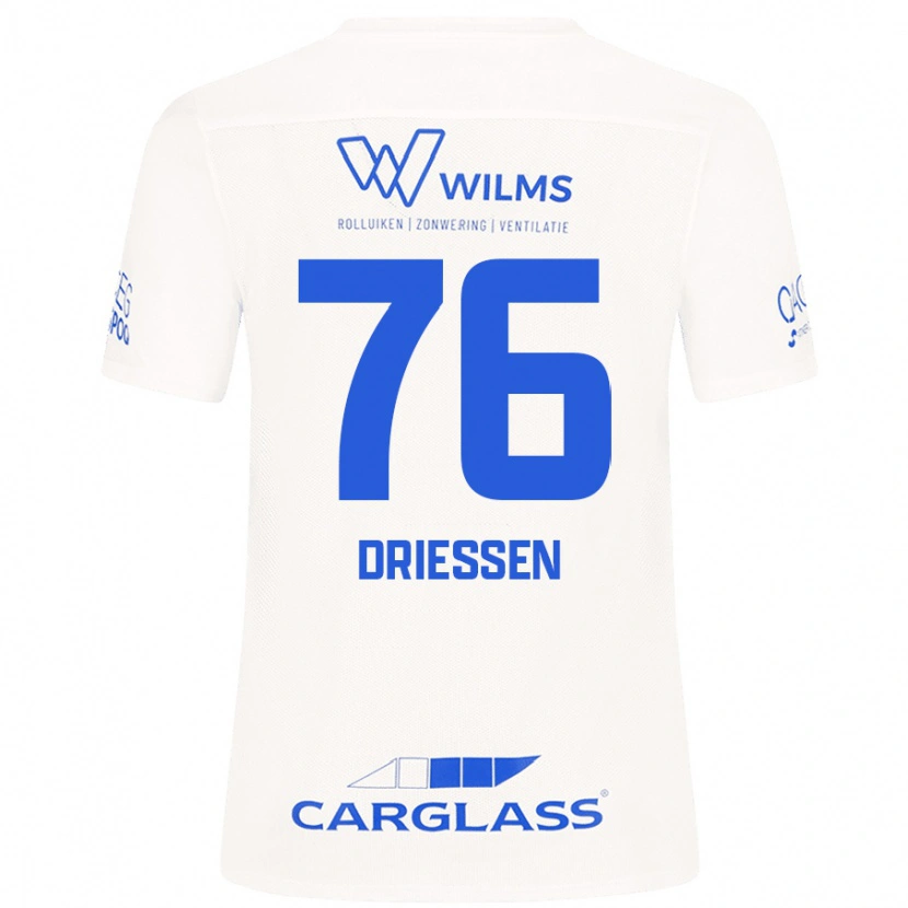Danxen Bambino Maglia Jelle Driessen #76 Bianco Kit Gara Away 2024/25 Maglietta