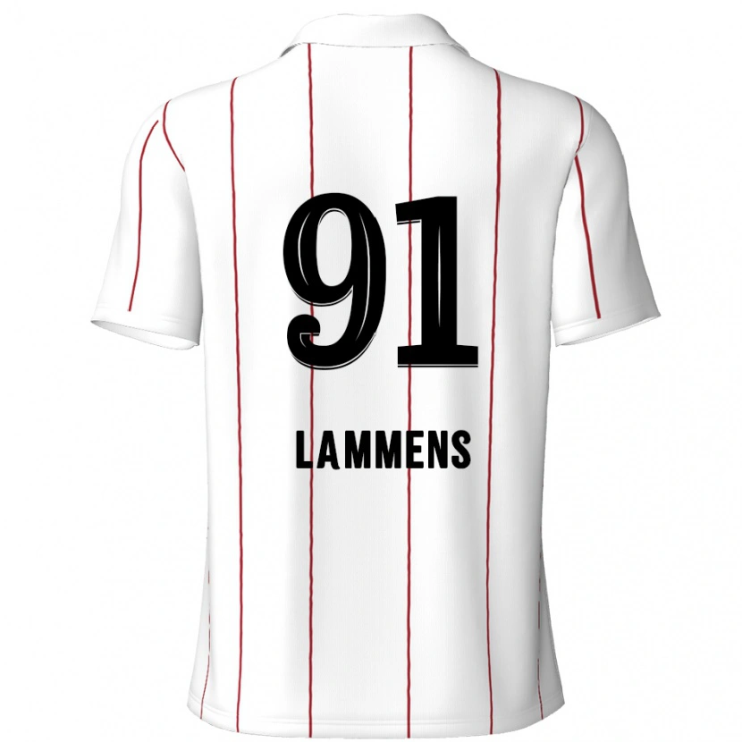 Danxen Bambino Maglia Senne Lammens #91 Bianco Nero Kit Gara Away 2024/25 Maglietta