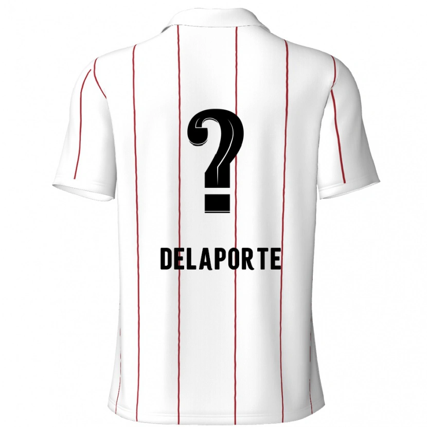 Danxen Bambino Maglia Kyano Delaporte #0 Bianco Nero Kit Gara Away 2024/25 Maglietta