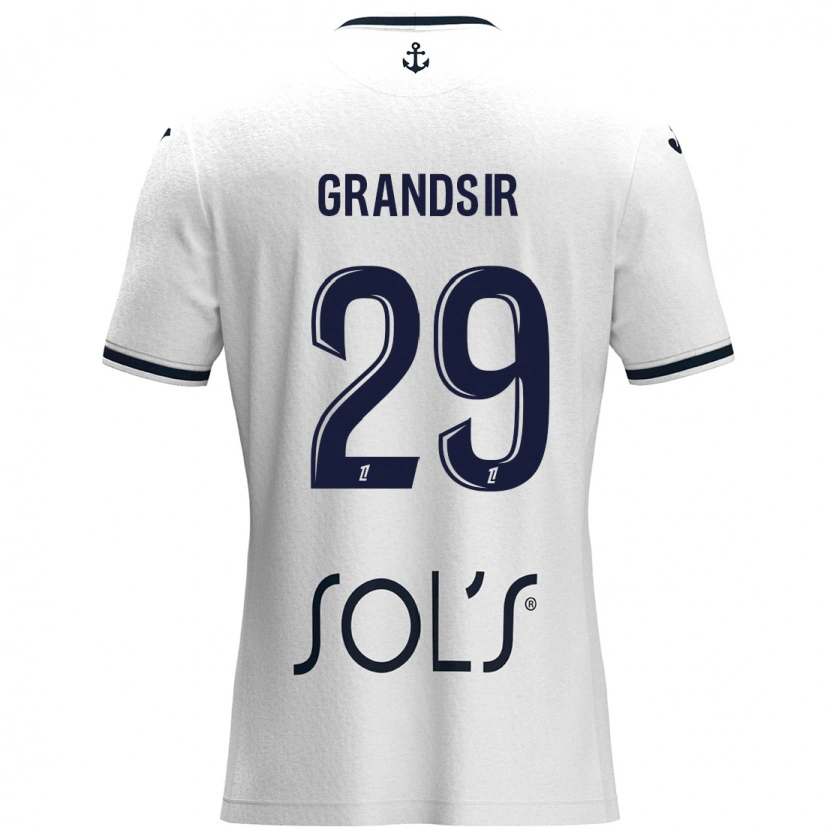 Danxen Bambino Maglia Samuel Grandsir #29 Bianco Blu Scuro Kit Gara Away 2024/25 Maglietta