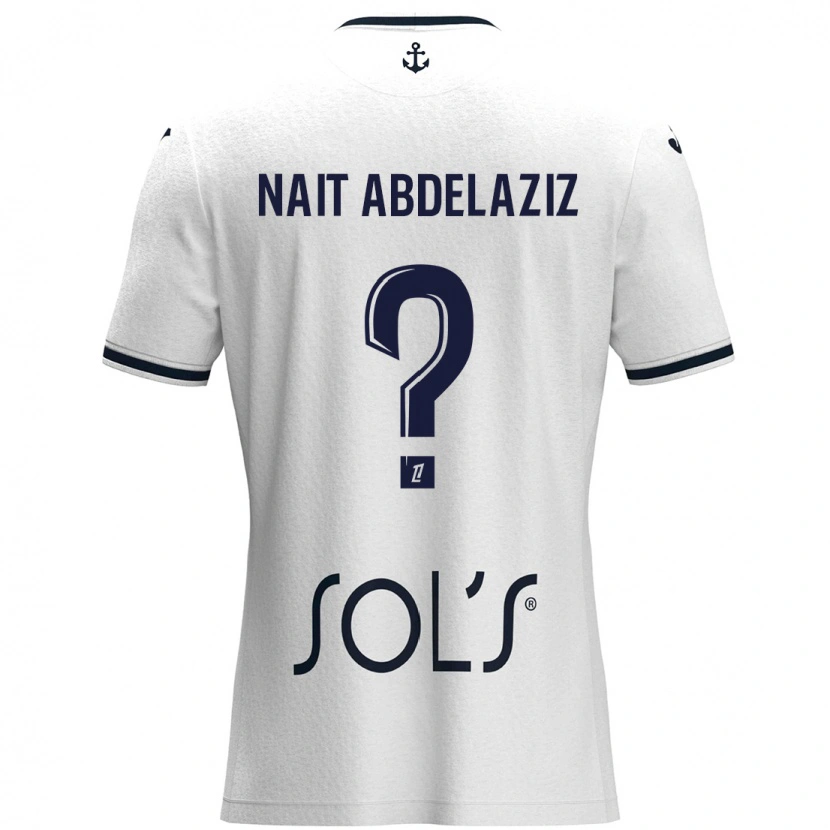 Danxen Bambino Maglia Elias Naït Abdelaziz #0 Bianco Blu Scuro Kit Gara Away 2024/25 Maglietta
