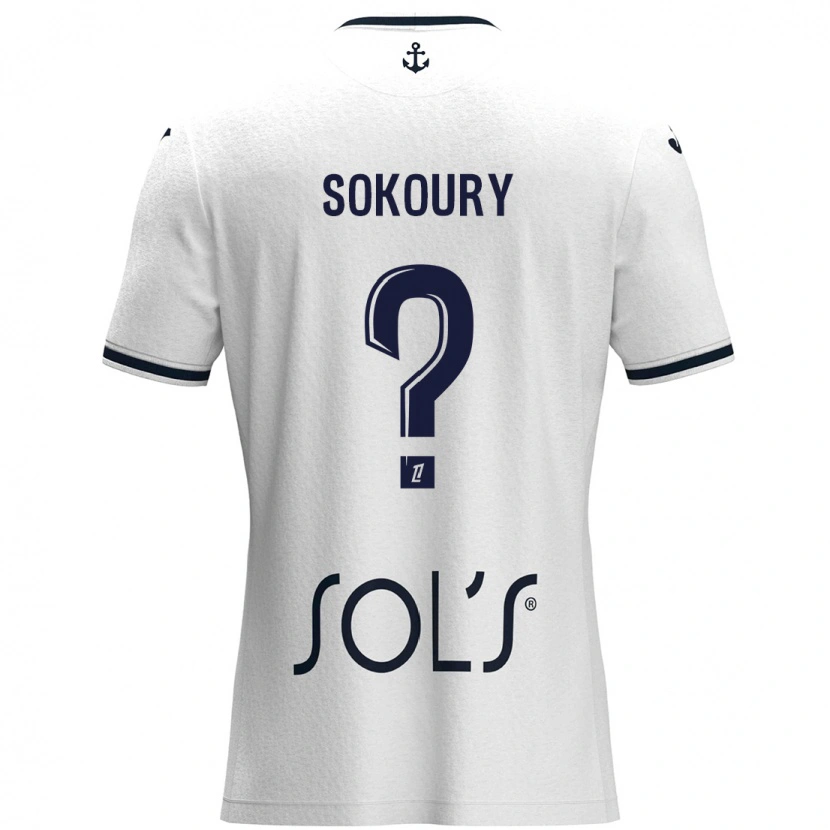 Danxen Bambino Maglia Junior Sokoury #0 Bianco Blu Scuro Kit Gara Away 2024/25 Maglietta