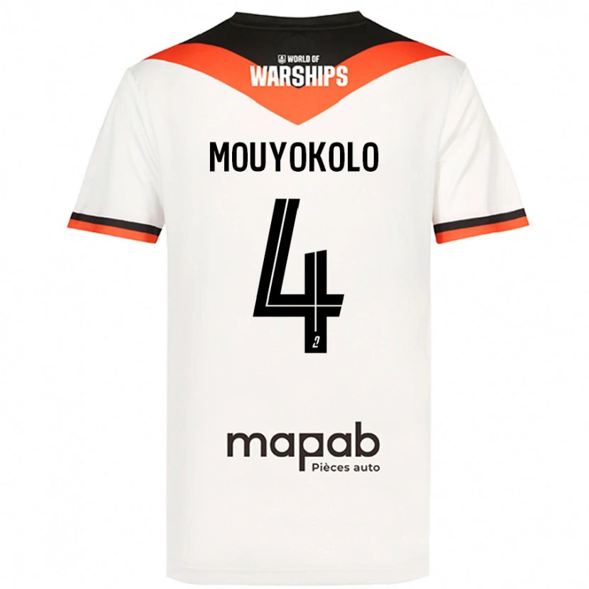 Danxen Bambino Maglia Loris Mouyokolo #4 Bianco Kit Gara Away 2024/25 Maglietta