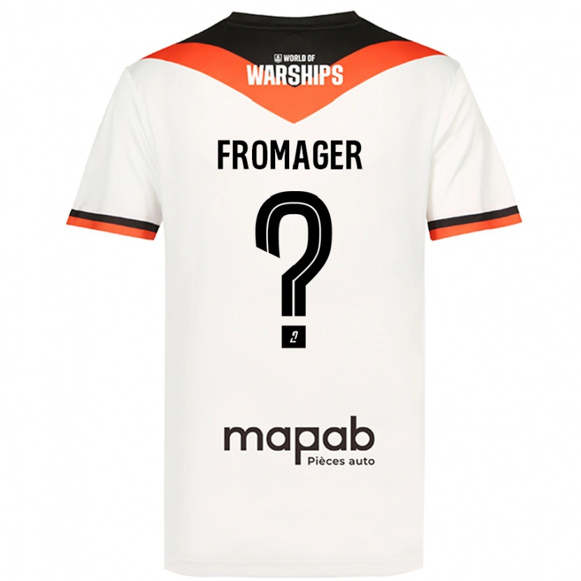 Danxen Bambino Maglia Côme Fromager #0 Bianco Kit Gara Away 2024/25 Maglietta