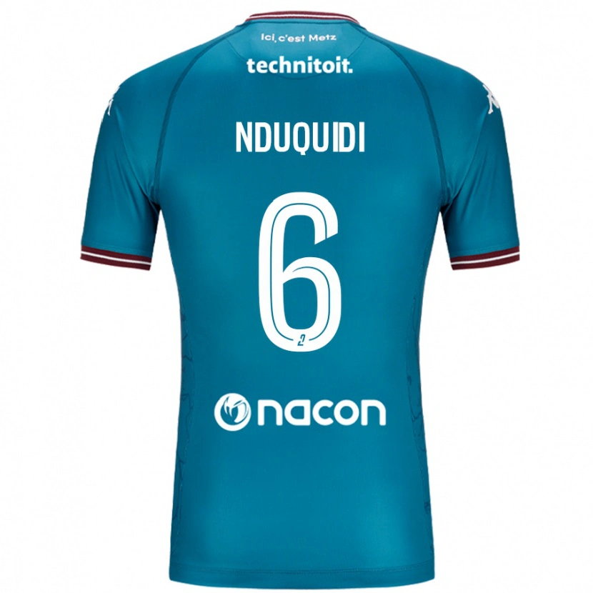 Danxen Bambino Maglia Joseph Nduquidi #6 Blu Petrolio Kit Gara Away 2024/25 Maglietta