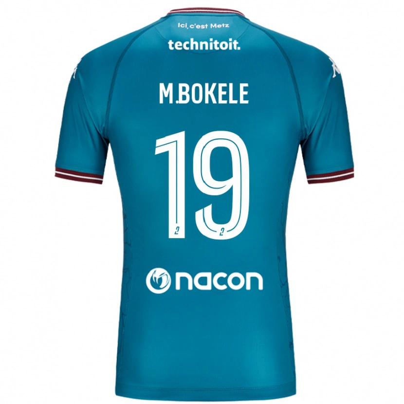 Danxen Bambino Maglia Morgan Bokele #19 Blu Petrolio Kit Gara Away 2024/25 Maglietta