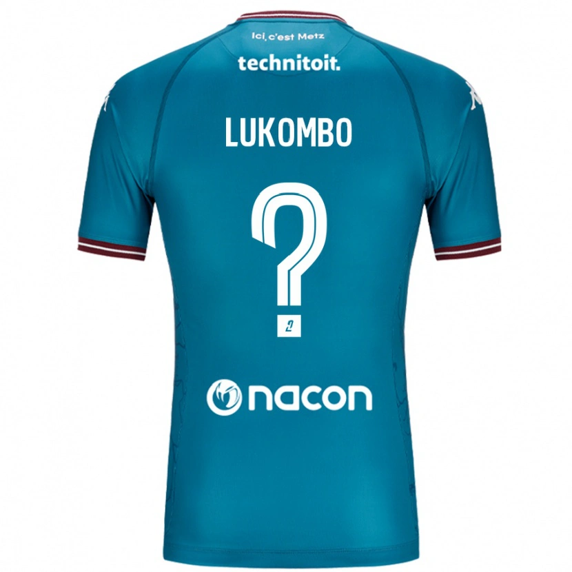 Danxen Bambino Maglia Joseph Lukombo #0 Blu Petrolio Kit Gara Away 2024/25 Maglietta