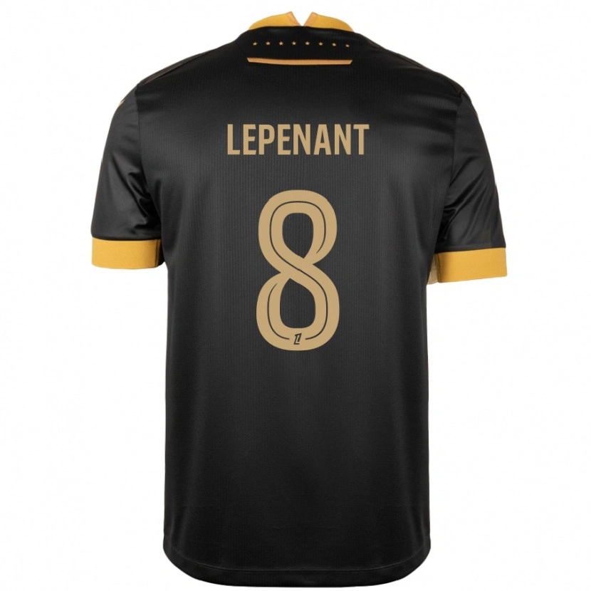 Danxen Bambino Maglia Johann Lepenant #8 Nero Marrone Kit Gara Away 2024/25 Maglietta