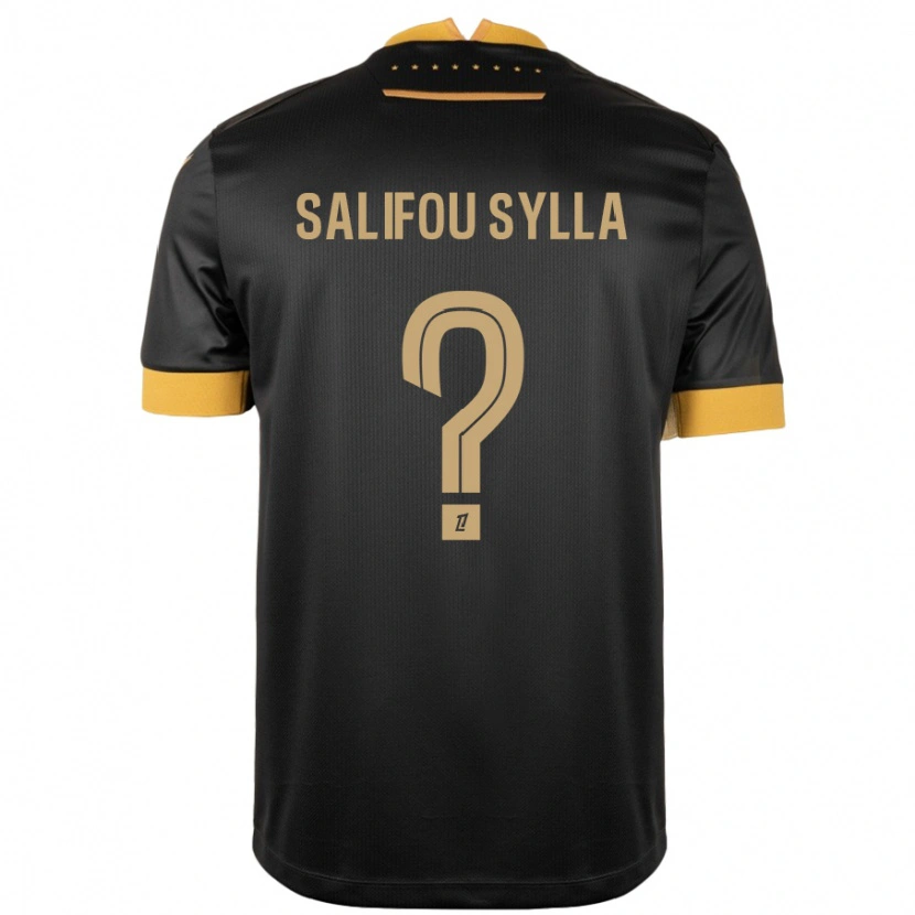 Danxen Bambino Maglia Salifou Sylla #0 Nero Marrone Kit Gara Away 2024/25 Maglietta