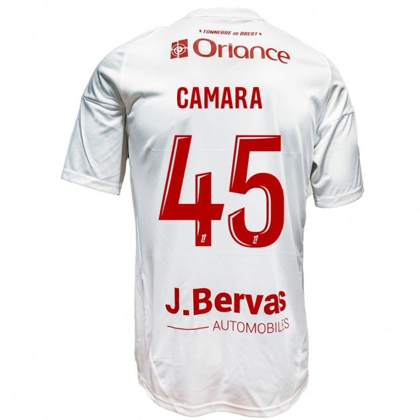 Danxen Bambino Maglia Mahdi Camara #45 Bianco Rosso Kit Gara Away 2024/25 Maglietta