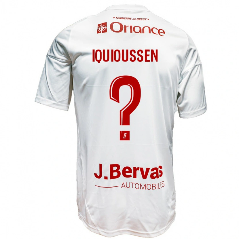 Danxen Bambino Maglia Adam Iquioussen #0 Bianco Rosso Kit Gara Away 2024/25 Maglietta