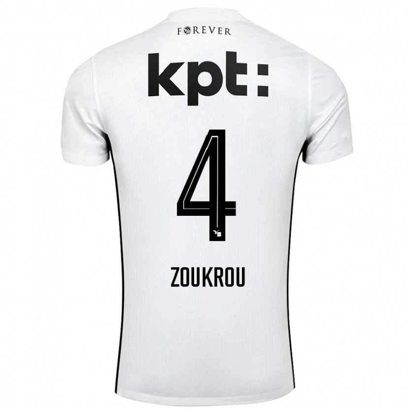Danxen Bambino Maglia Tanguy Zoukrou #4 Bianco Nero Kit Gara Away 2024/25 Maglietta