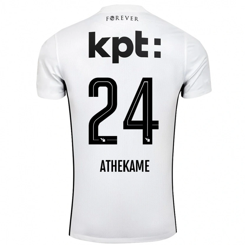Danxen Bambino Maglia Zachary Athekame #24 Bianco Nero Kit Gara Away 2024/25 Maglietta