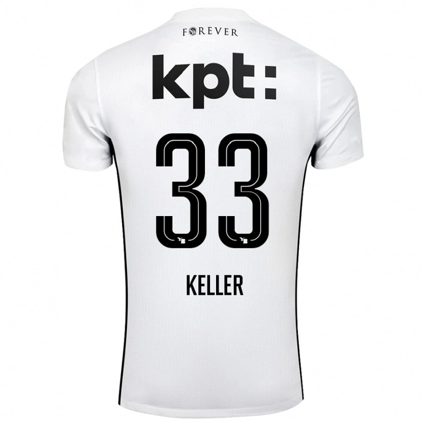 Danxen Bambino Maglia Marvin Keller #33 Bianco Nero Kit Gara Away 2024/25 Maglietta