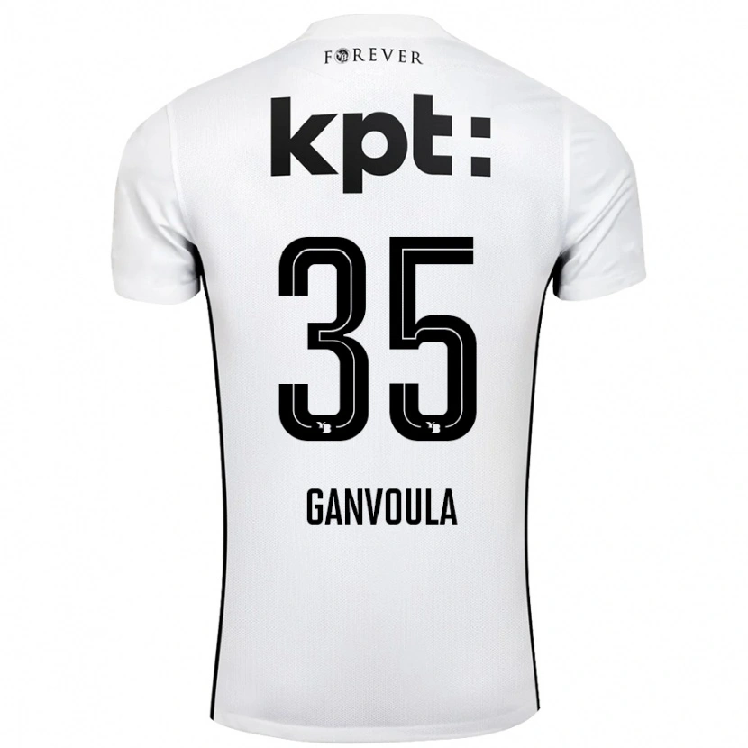 Danxen Bambino Maglia Silvere Ganvoula #35 Bianco Nero Kit Gara Away 2024/25 Maglietta
