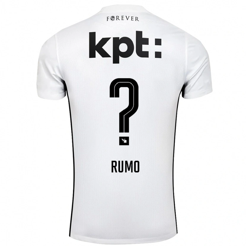 Danxen Bambino Maglia Loïc Rumo #0 Bianco Nero Kit Gara Away 2024/25 Maglietta