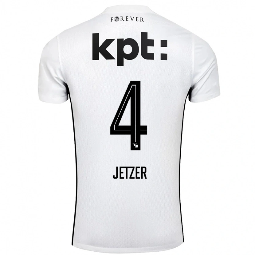 Danxen Bambino Maglia Lorin Jetzer #4 Bianco Nero Kit Gara Away 2024/25 Maglietta