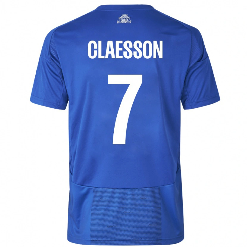 Danxen Bambino Maglia Viktor Claesson #7 Bianco Blu Kit Gara Away 2024/25 Maglietta