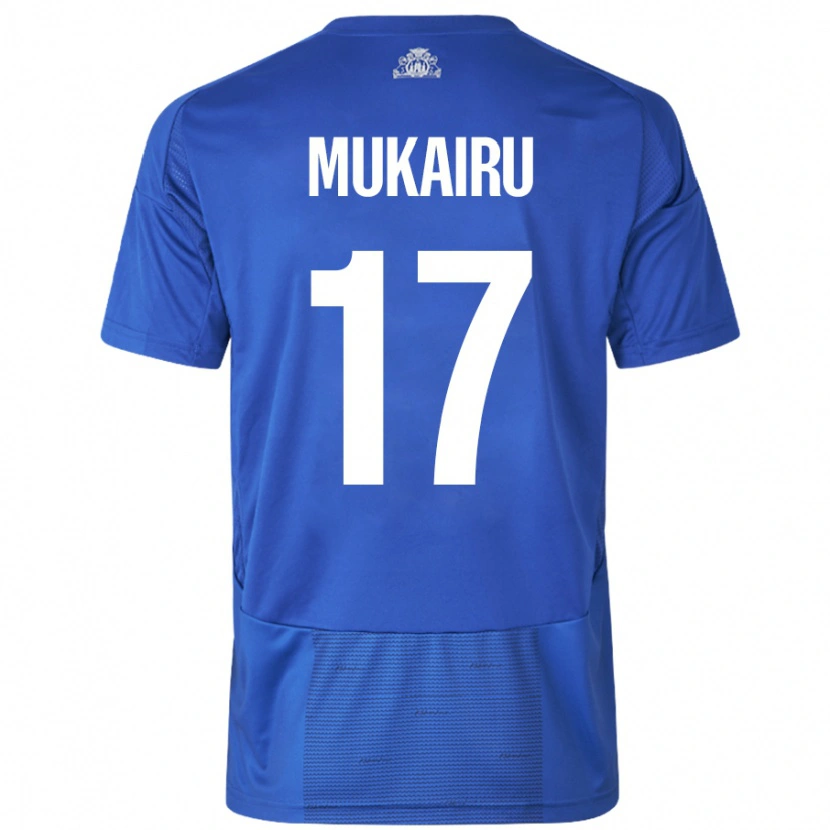Danxen Bambino Maglia Paul Mukairu #17 Bianco Blu Kit Gara Away 2024/25 Maglietta