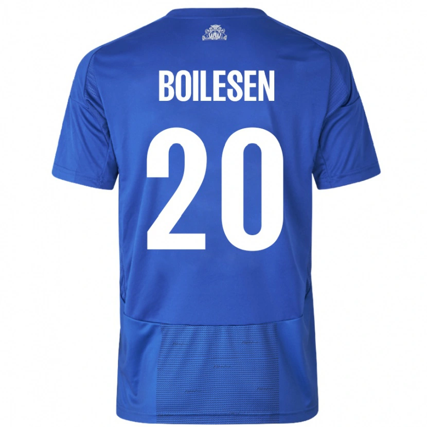 Danxen Bambino Maglia Nicolai Boilesen #20 Bianco Blu Kit Gara Away 2024/25 Maglietta