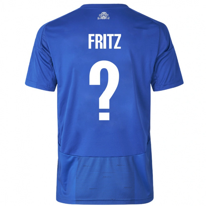 Danxen Bambino Maglia Gustav Fritz #0 Bianco Blu Kit Gara Away 2024/25 Maglietta