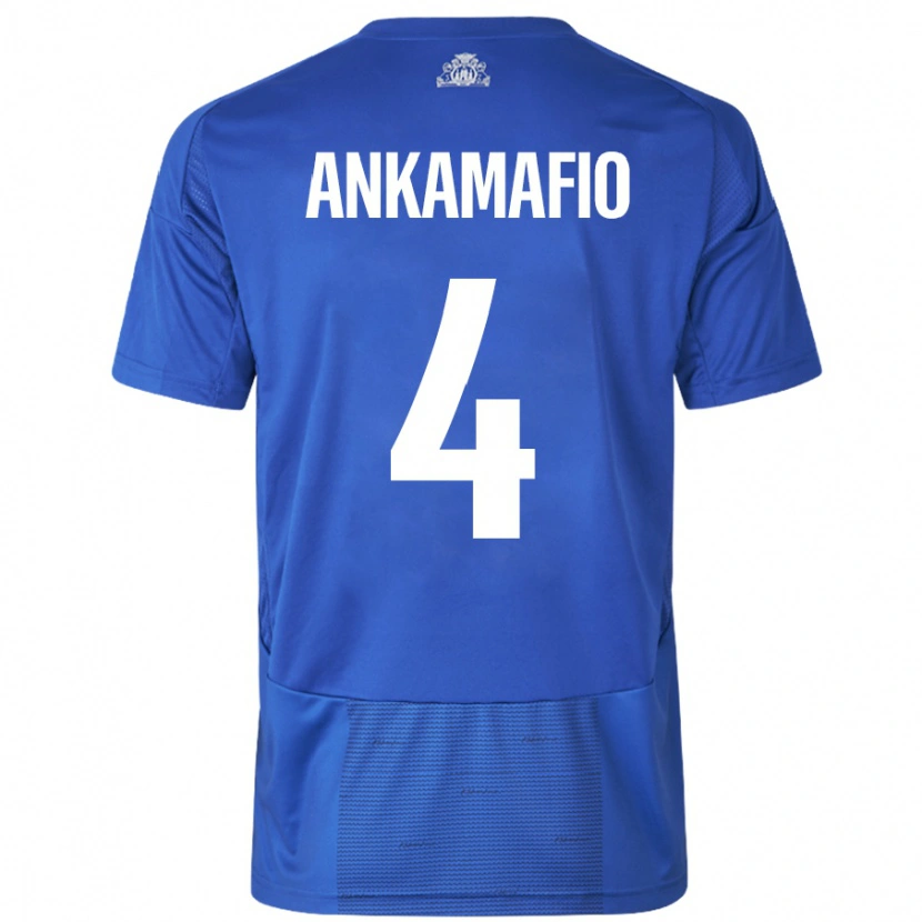 Danxen Bambino Maglia Graham Ankamafio #4 Bianco Blu Kit Gara Away 2024/25 Maglietta