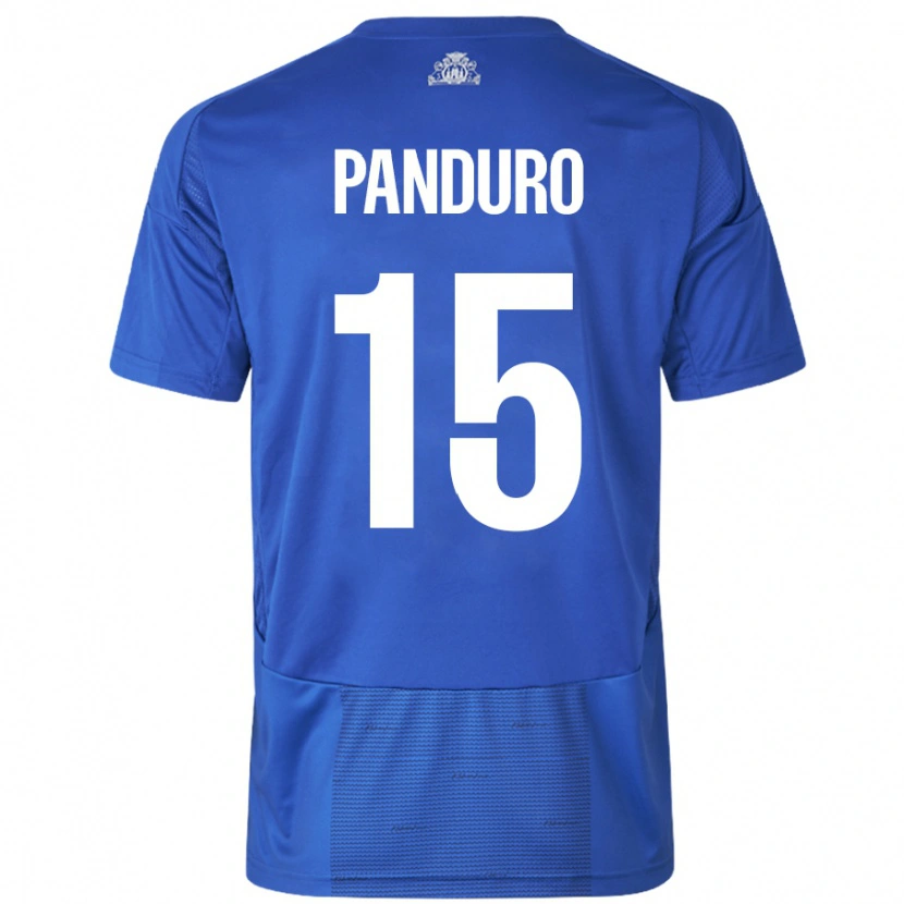 Danxen Bambino Maglia Tristan Panduro #15 Bianco Blu Kit Gara Away 2024/25 Maglietta