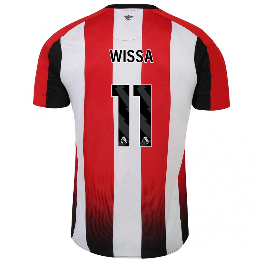 Danxen Uomo Maglia Yoane Wissa #11 Rosso Bianco Kit Gara Home 2024/25 Maglietta
