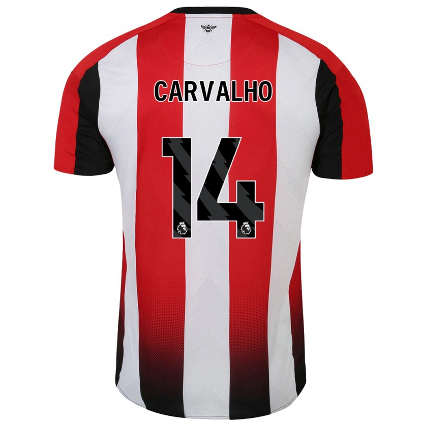 Danxen Uomo Maglia Fábio Carvalho #14 Rosso Bianco Kit Gara Home 2024/25 Maglietta