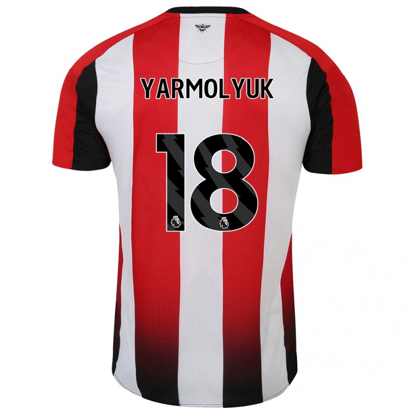 Danxen Uomo Maglia Yegor Yarmolyuk #18 Rosso Bianco Kit Gara Home 2024/25 Maglietta