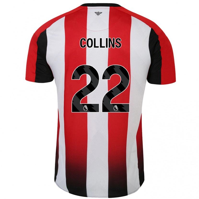 Danxen Uomo Maglia Nathan Collins #22 Rosso Bianco Kit Gara Home 2024/25 Maglietta