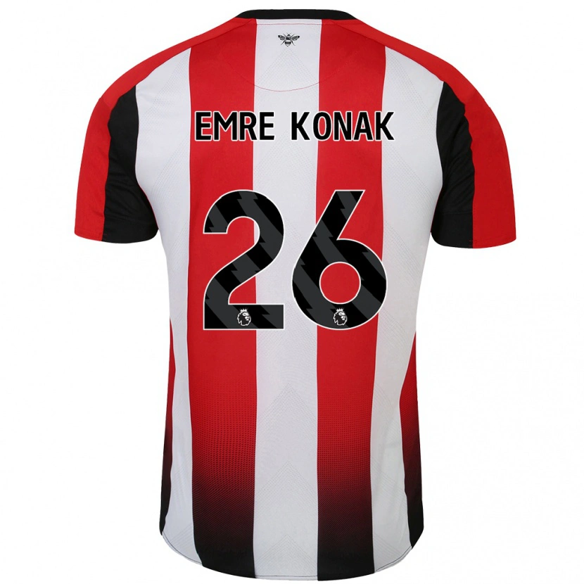 Danxen Uomo Maglia Yunus Emre Konak #26 Rosso Bianco Kit Gara Home 2024/25 Maglietta