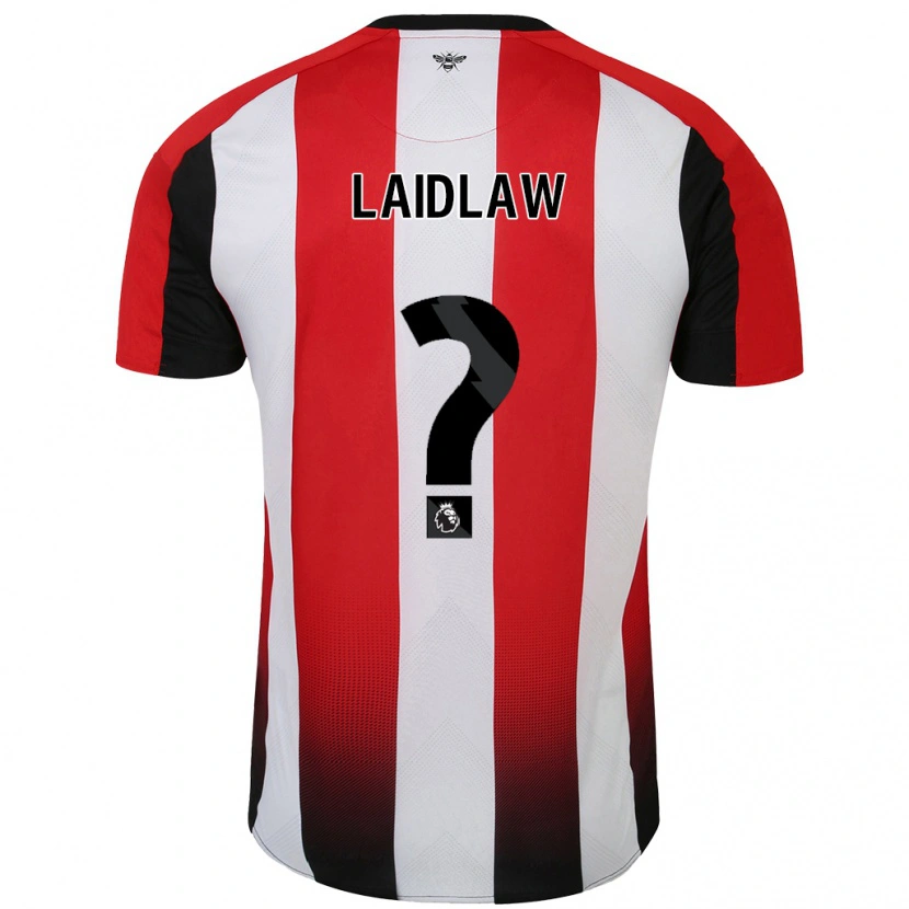 Danxen Uomo Maglia Ethan Laidlaw #0 Rosso Bianco Kit Gara Home 2024/25 Maglietta