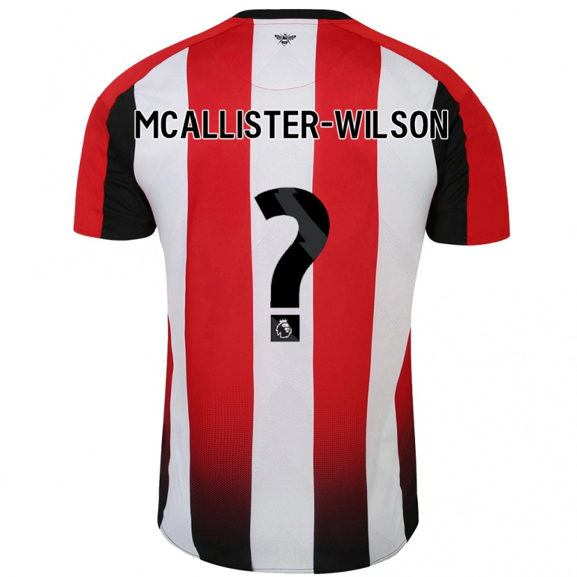 Danxen Uomo Maglia Zack Mcallister-Wilson #0 Rosso Bianco Kit Gara Home 2024/25 Maglietta