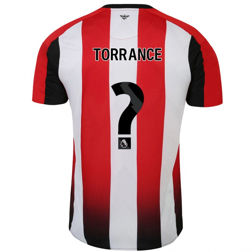 Danxen Uomo Maglia Bruno Torrance #0 Rosso Bianco Kit Gara Home 2024/25 Maglietta