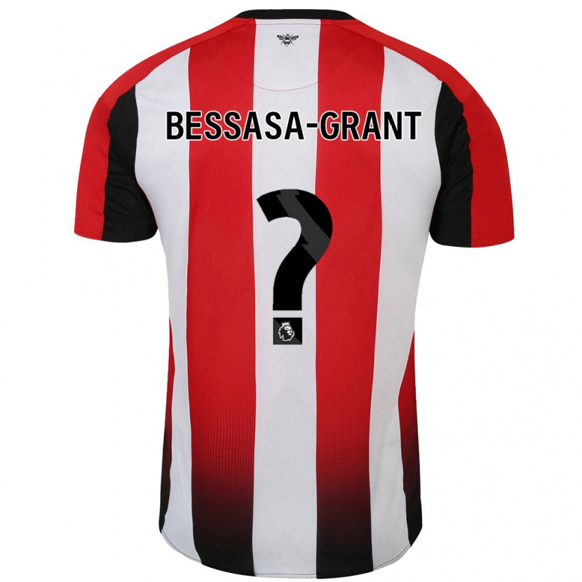Danxen Uomo Maglia Mekhai Bessasa-Grant #0 Rosso Bianco Kit Gara Home 2024/25 Maglietta