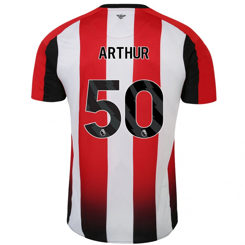 Danxen Uomo Maglia Benjamin Arthur #50 Rosso Bianco Kit Gara Home 2024/25 Maglietta