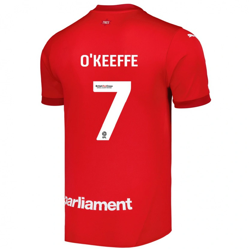 Danxen Uomo Maglia Corey O'keeffe #7 Rosso Kit Gara Home 2024/25 Maglietta