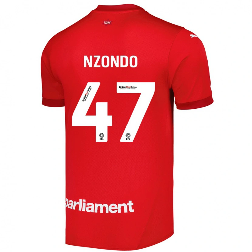 Danxen Uomo Maglia Emmaisa Nzondo #47 Rosso Kit Gara Home 2024/25 Maglietta