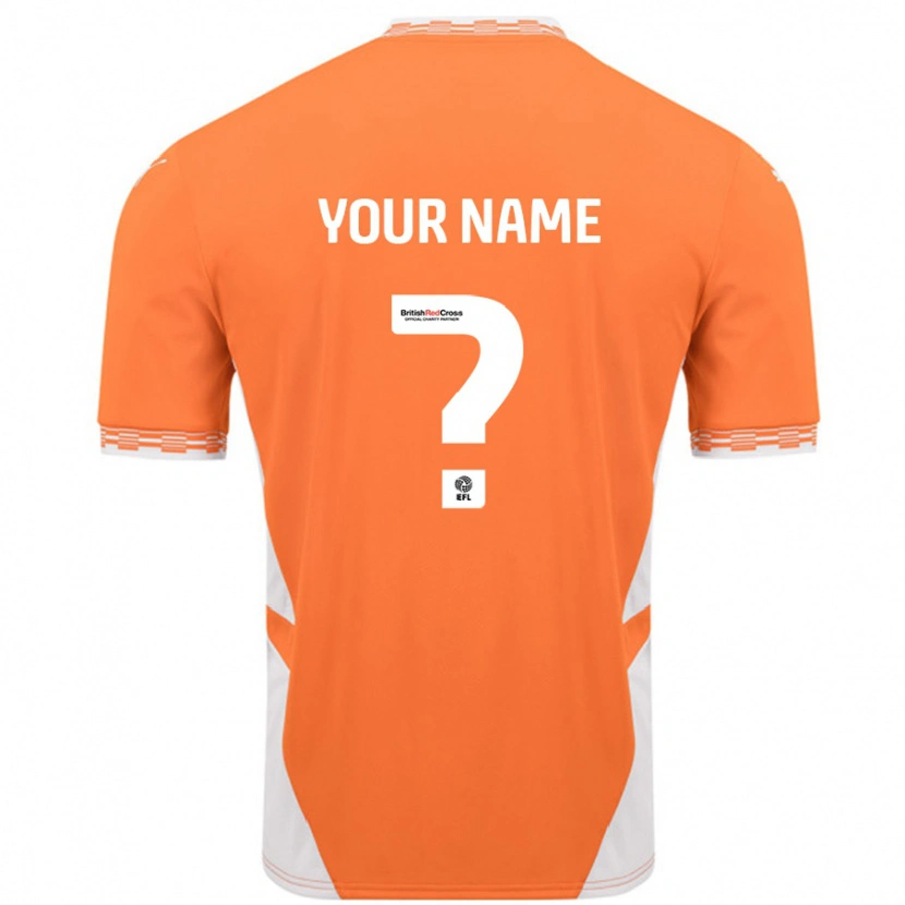 Danxen Uomo Maglia Il Tuo Nome #0 Arancione Bianco Kit Gara Home 2024/25 Maglietta