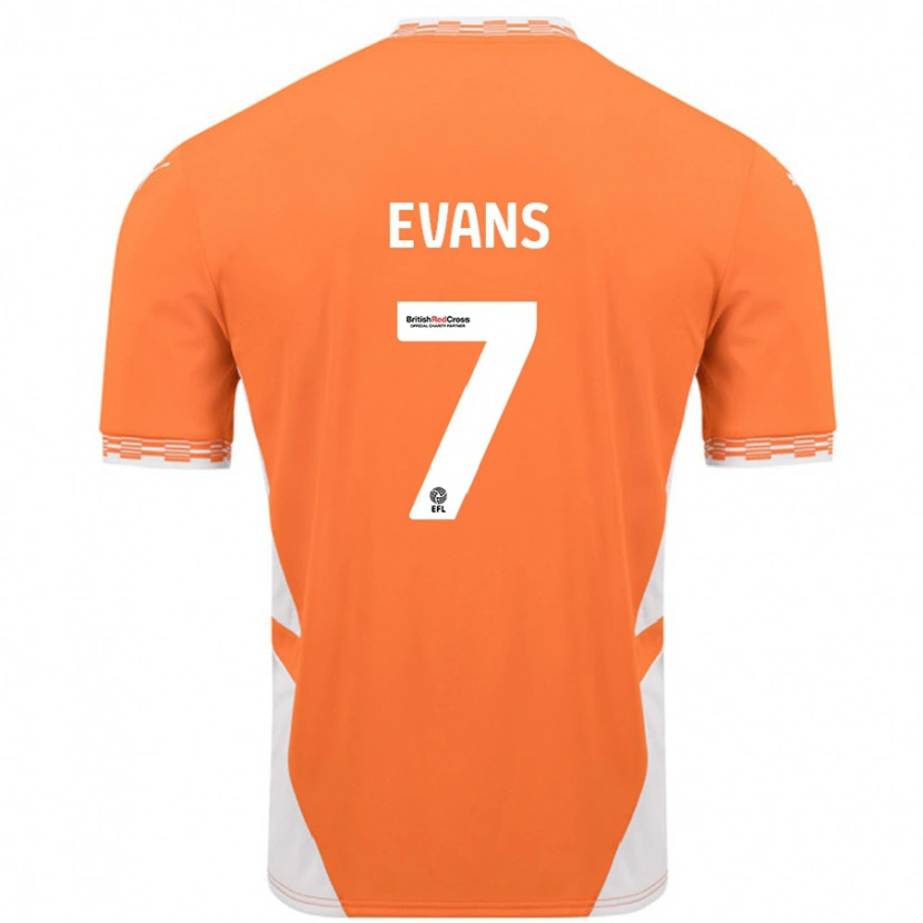 Danxen Uomo Maglia Lee Evans #7 Arancione Bianco Kit Gara Home 2024/25 Maglietta