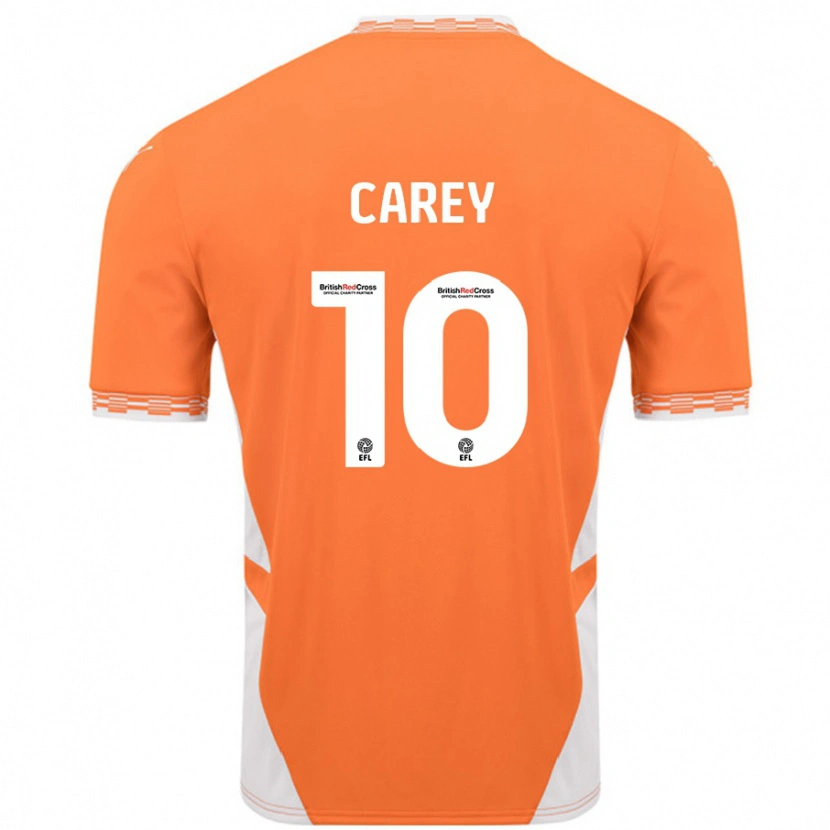 Danxen Uomo Maglia Sonny Carey #10 Arancione Bianco Kit Gara Home 2024/25 Maglietta