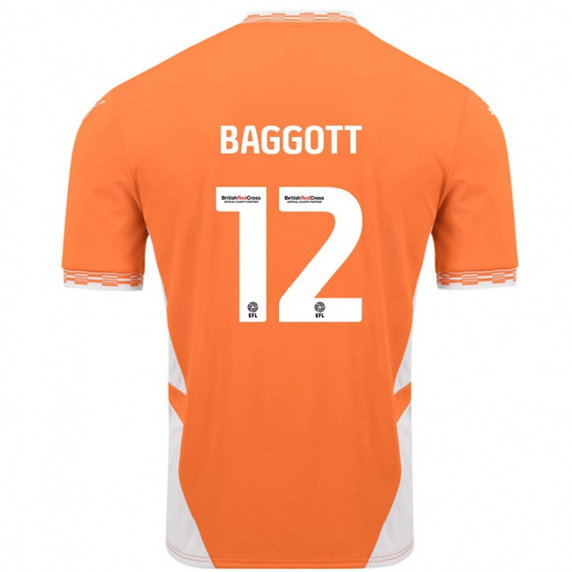 Danxen Uomo Maglia Elkan Baggott #12 Arancione Bianco Kit Gara Home 2024/25 Maglietta