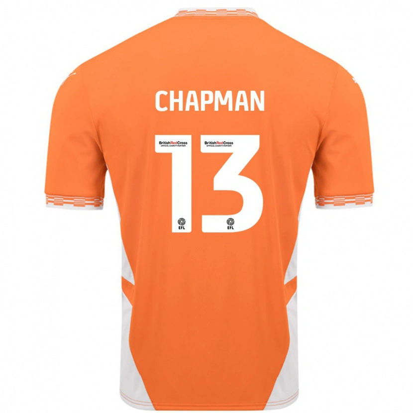 Danxen Uomo Maglia Mackenzie Chapman #13 Arancione Bianco Kit Gara Home 2024/25 Maglietta