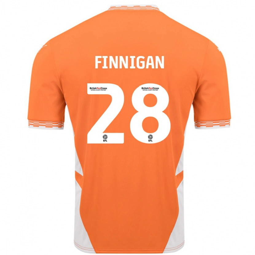 Danxen Uomo Maglia Ryan Finnigan #28 Arancione Bianco Kit Gara Home 2024/25 Maglietta