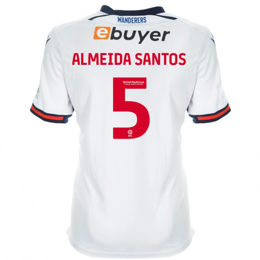 Danxen Uomo Maglia Ricardo Santos #5 Bianco Kit Gara Home 2024/25 Maglietta